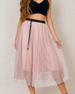 Royalfashion Damska dwuwarstwowa spódnica midi