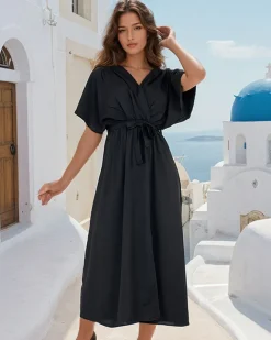 Royalfashion Damska sukienka midi z falbankami