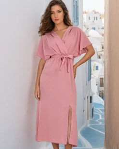 Royalfashion Damska sukienka midi z falbankami