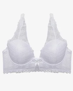 Royalfashion Damski biały biustonosz koronkowy