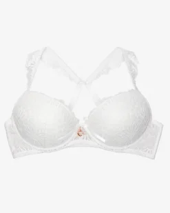 Royalfashion Damski biustonosz z koronką w kolorze ecru