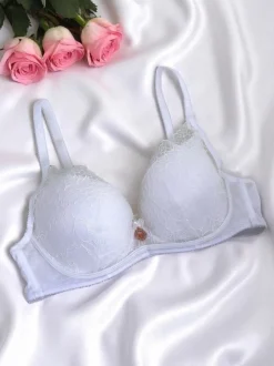 Royalfashion Damski biustonosz push- up z koronką Romance Push-Up