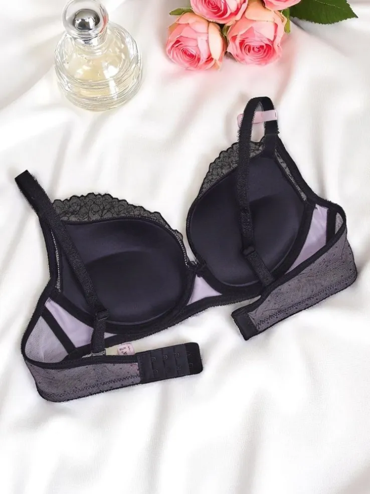 Royalfashion Damski biustonosz push- up z koronką Romance Push-Up