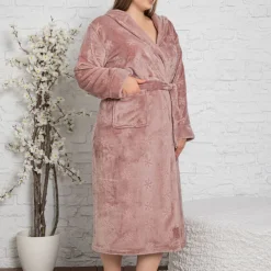 Royalfashion Damski różowy szlafrok