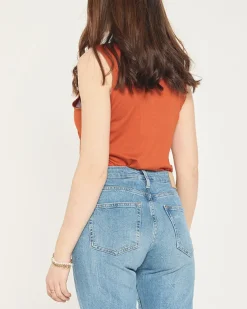 Royalfashion Damski top w kolorze camelowym