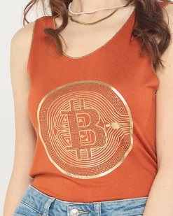 Royalfashion Damski top w kolorze camelowym