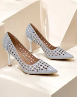 Royalfashion Damskie ażurowe czółenka na szpilce Ecatte