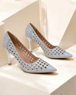 Royalfashion Damskie ażurowe czółenka na szpilce Ecatte