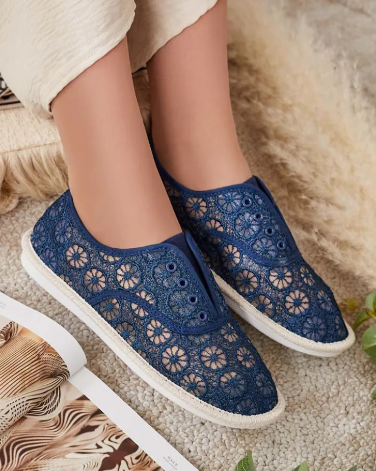 Royalfashion Damskie ażurowe tenisówki Nurram