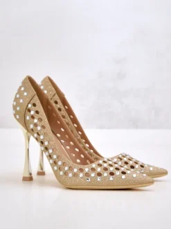 Royalfashion Damskie ażurowe czółenka na szpilce Ecatte