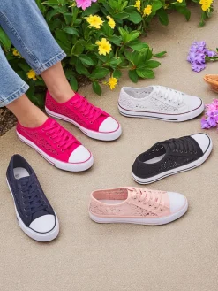 Royalfashion Damskie ażurowe trampki Niz