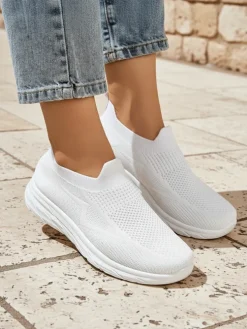 Royalfashion Damskie buty sportowe wsuwane Whites