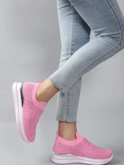 Royalfashion Damskie buty sportowe wsuwane z cyrkoniami Ceromie