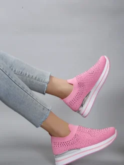 Royalfashion Damskie buty sportowe wsuwane z cyrkoniami Ceromie