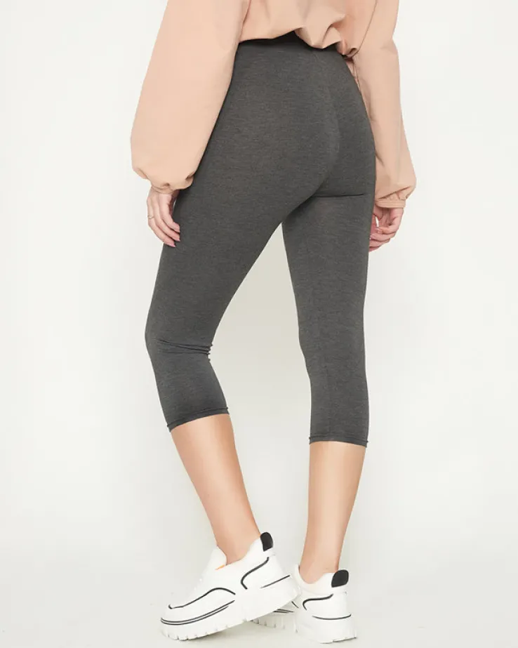 Royalfashion Damskie ciemnoszare legginsy o długości 3/4