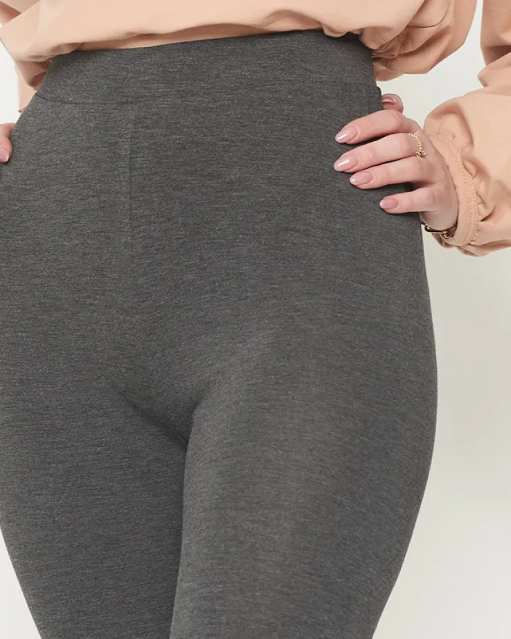Royalfashion Damskie ciemnoszare legginsy o długości 3/4