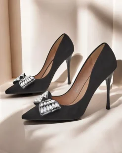 Royalfashion Damskie czółenka na szpilce z kokardką Cocarte