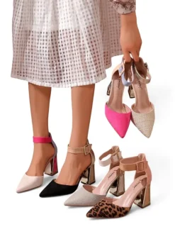 Royalfashion Damskie czółenka z ozdobnym obcasem Sammid