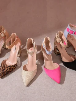 Royalfashion Damskie czółenka z ozdobnym obcasem Sammid