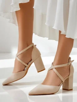 Royalfashion Damskie czółenka eko zamszowe z paseczkami Kanastru