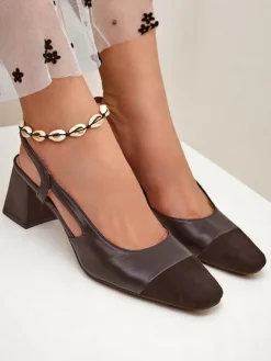 Royalfashion Damskie czółenka na niskim obcasie z ozdobnym noskiem Eleganzo