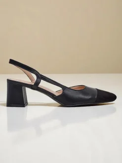 Royalfashion Damskie czółenka na niskim obcasie z ozdobnym noskiem Eleganzo