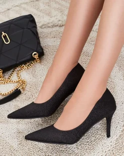 Royalfashion Damskie czółenka na szpilce z brokatem Matomilso