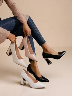 Royalfashion Damskie czółenka z ozdobnym obcasem Dimmas