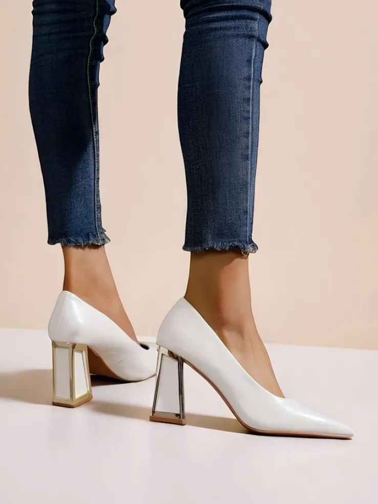 Royalfashion Damskie czółenka z ozdobnym obcasem Dimmas