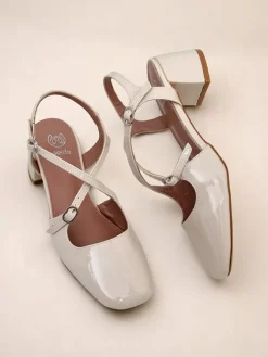 Royalfashion Damskie czółenka na niskim obcasie z ozdobnymi paseczkami Lollita