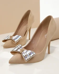 Royalfashion Damskie czółenka na szpilce z kokardką Cocarte