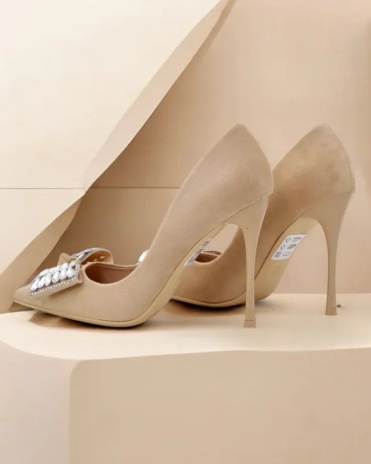 Royalfashion Damskie czółenka na szpilce z kokardką Cocarte