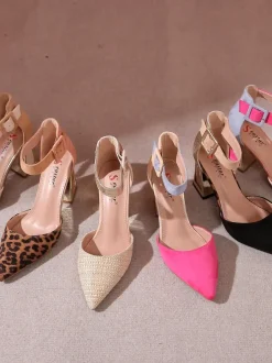 Royalfashion Damskie czółenka z ozdobnym obcasem Sammid