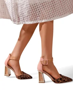 Royalfashion Damskie czółenka z ozdobnym obcasem Sammid