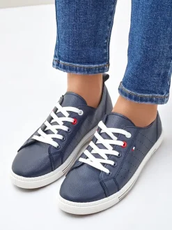 Royalfashion Damskie eko skórzane trampki Keopsa