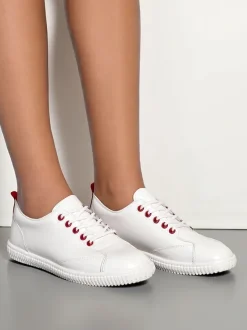 Royalfashion Damskie eko skórzane trampki Tonete