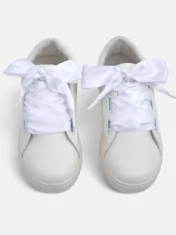 Royalfashion Damskie eko skórzane trampki z ozdobnymi sznurówkami Etti