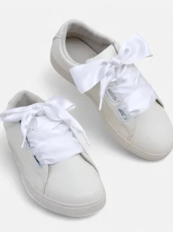 Royalfashion Damskie eko skórzane trampki z ozdobnymi sznurówkami Etti