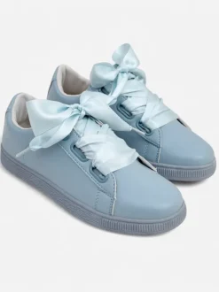 Royalfashion Damskie eko skórzane trampki z ozdobnymi sznurówkami Etti