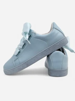 Royalfashion Damskie eko skórzane trampki z ozdobnymi sznurówkami Etti