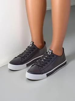 Royalfashion Damskie eko skórzane trampki Eccola