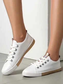 Royalfashion Damskie eko skórzane trampki Tarene