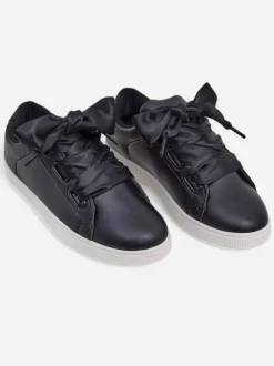 Royalfashion Damskie eko skórzane trampki z ozdobnymi sznurówkami Etti