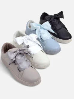 Royalfashion Damskie eko skórzane trampki z ozdobnymi sznurówkami Etti