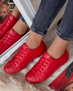 Royalfashion Damskie eko skórzane trampki Navette