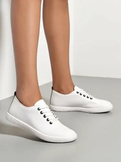 Royalfashion Damskie eko skórzane trampki Tonete