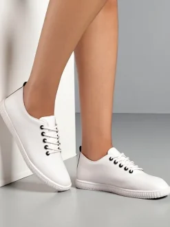 Royalfashion Damskie eko skórzane trampki Tonete