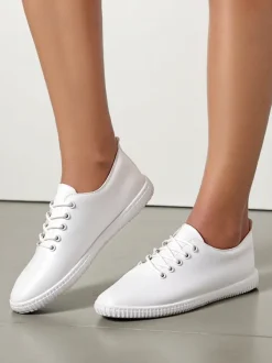 Royalfashion Damskie eko skórzane trampki Tonete