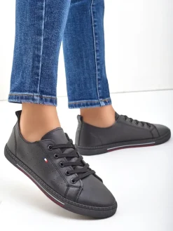 Royalfashion Damskie eko skórzane trampki Keopsa