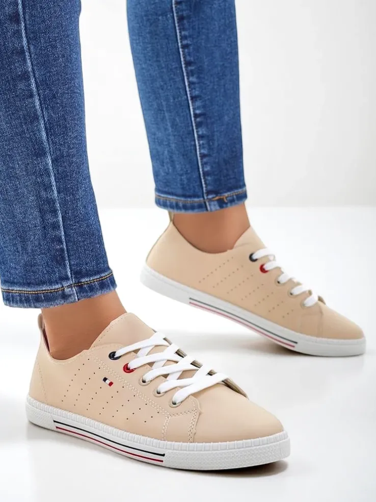 Royalfashion Damskie eko skórzane trampki Keopsa